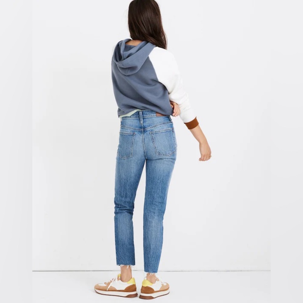 Madewell The Perfect Vintage Jean High Rise Raw Hem Denim Straight Leg - Picture 4 of 15